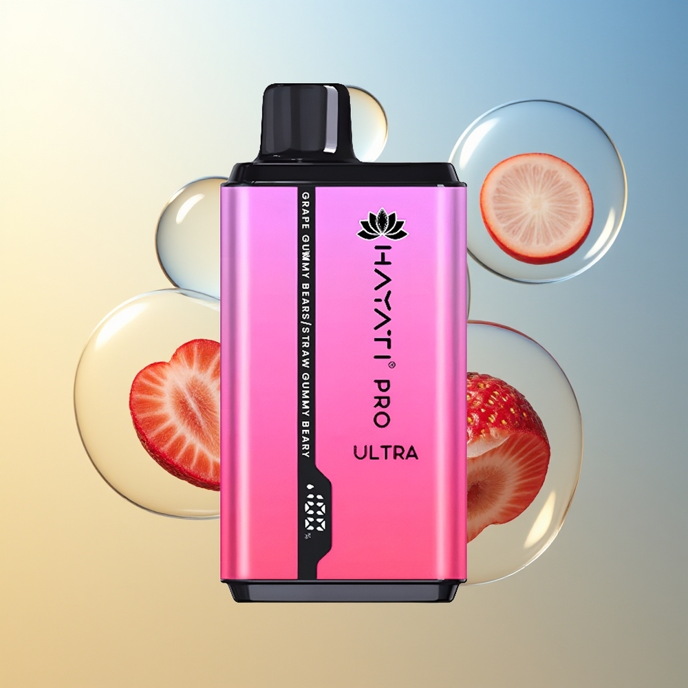 Hayati Pro Ultra 15000 Puff Gommosa Alla Fragola e Gommosa All'Uva 850mAh