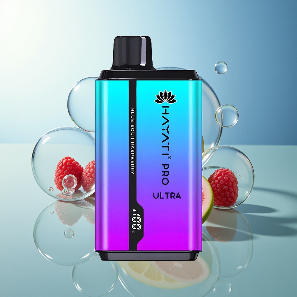Hayati Pro Ultra 15000 Puff Lampone Acido Blu Disposable Vape 24ml 2% Nicotina