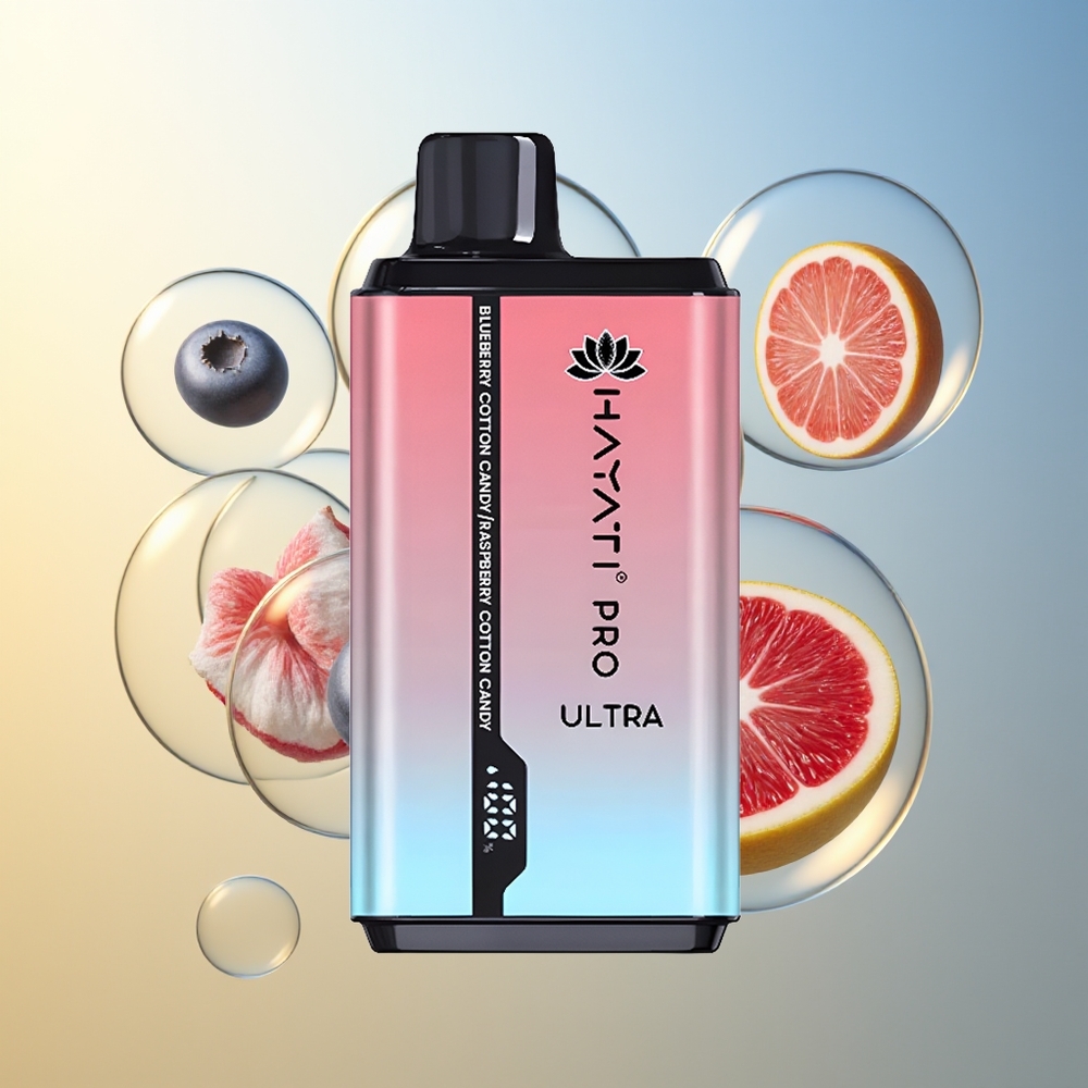 Hayati Pro Ultra 15000 Puff Mirtillo Zucchero Filato Lampone Zucchero Filato 24ml 2%