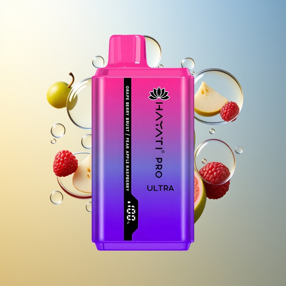 Hayati Pro Ultra 15000 Puff Misto Uva Frutti di Bosco Pera Mela Lampone 2 12ml 2%