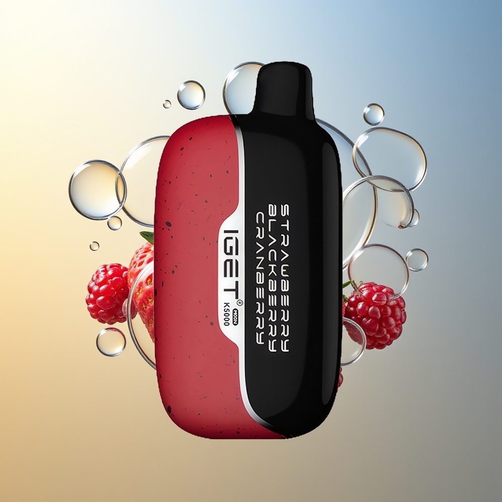 IGET Moon K5000 5000 Puff Fragola Mora Mirtillo Rosso PC Mesh 1.35 Ohm