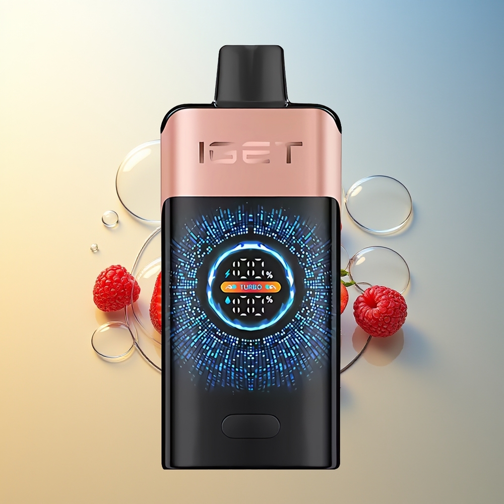 IGET ONE 12000 Puff Disposable Vape Fragola Lampone Schermo Curvo Grande 2700 mAh