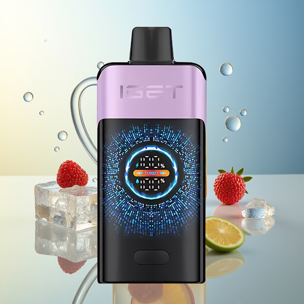 IGET ONE 12000 Puff Disposable Vape Frutti di Bosco Ghiaccio Schermo Curvo Grande 2700 mAh