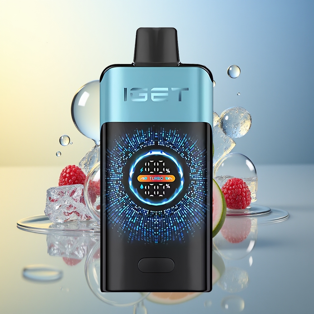 IGET ONE 12000 Puff Dispositivo Vaporizzatore Mirtillo Ghiaccio Schermo Curvo Grande Dual Mesh Coil