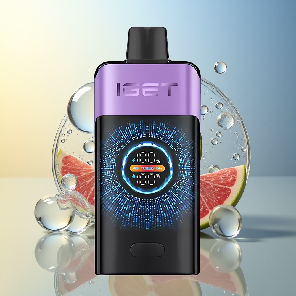 IGET ONE 12000 Puff Dispositivo di Vapo USA E GETTA Ghiaccio d'Uva Schermo Curvo a Colori Grande + Dual Mesh Coil