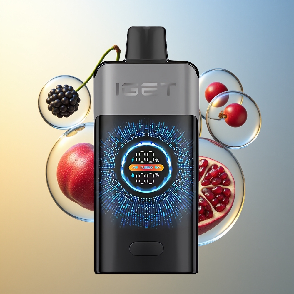 IGET UNO 12000 Puff Misto di More Ciliegia Melograno Schermo Curvo a Colori Grande 2700 mAh