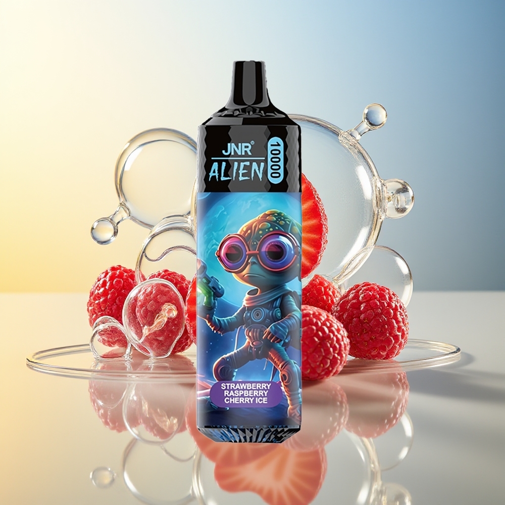 JNR Alien 10000 Puff Fragola Lampone Ciliegia Ghiaccio RGB LED Type-C