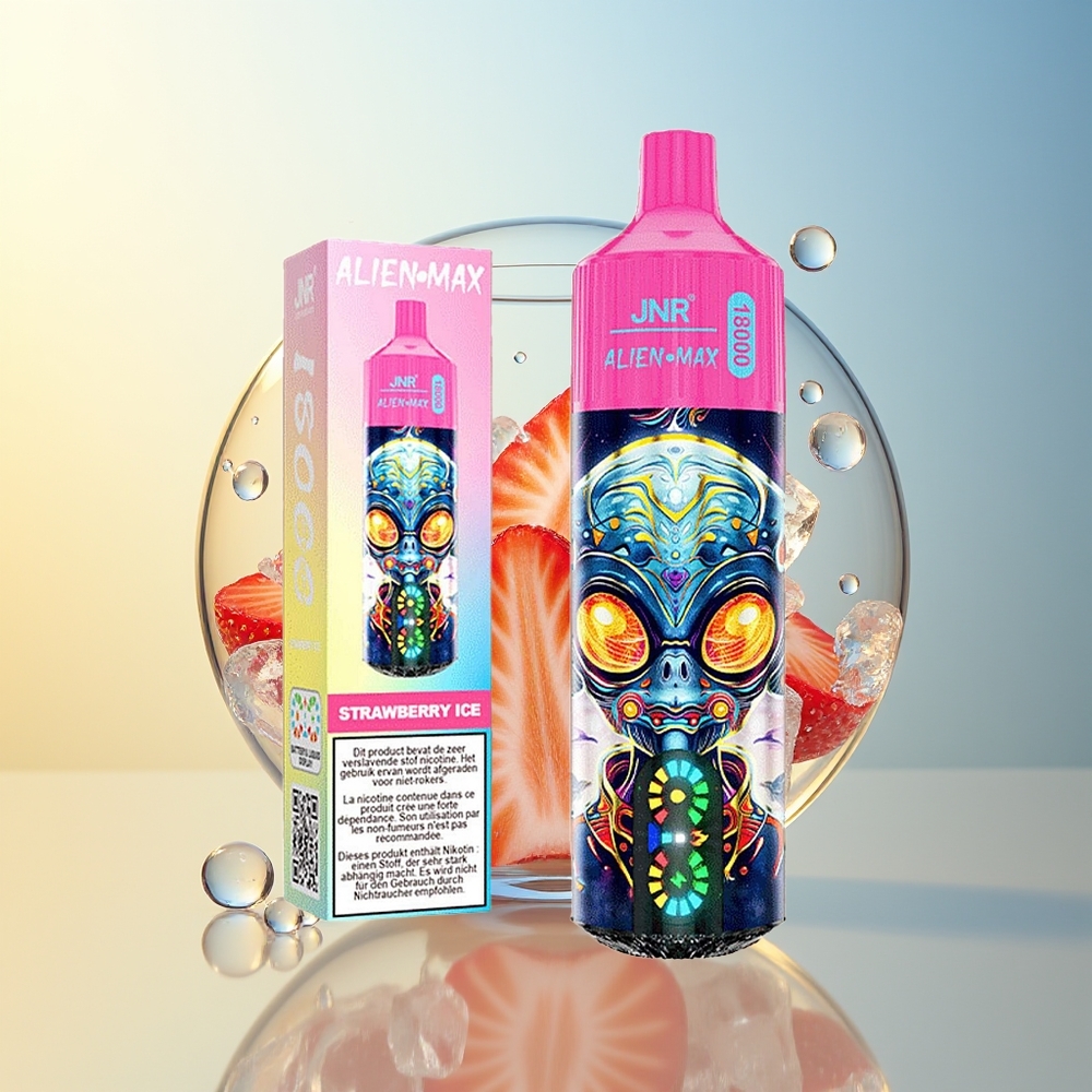 JNR Alien Max 18000 Puff Fragola Ghiaccio Dual Mesh Display LED
