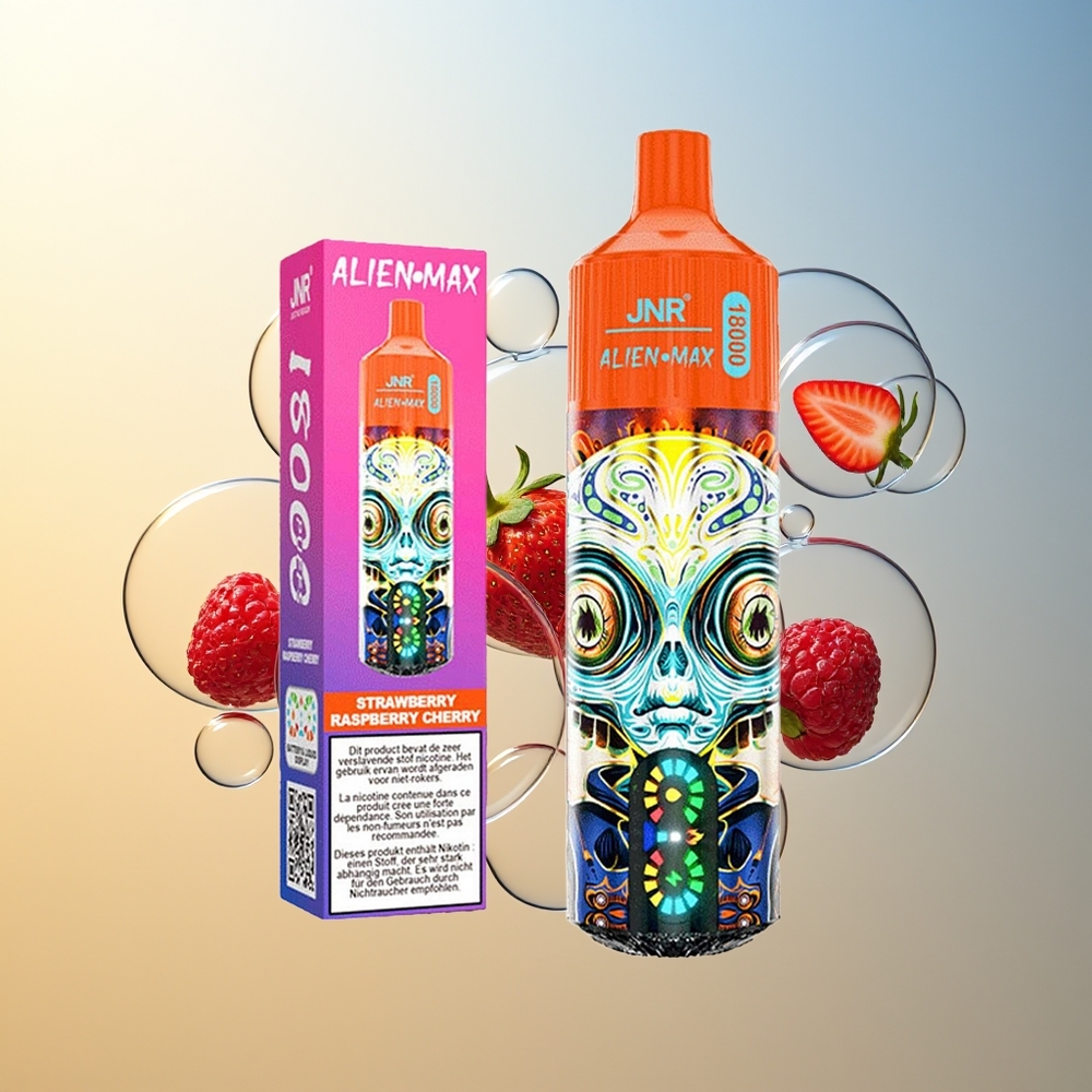 JNR Alien Max 18000 Puff Fragola Lampone Ciliegia Doppia Bobina Ricarica Rapida