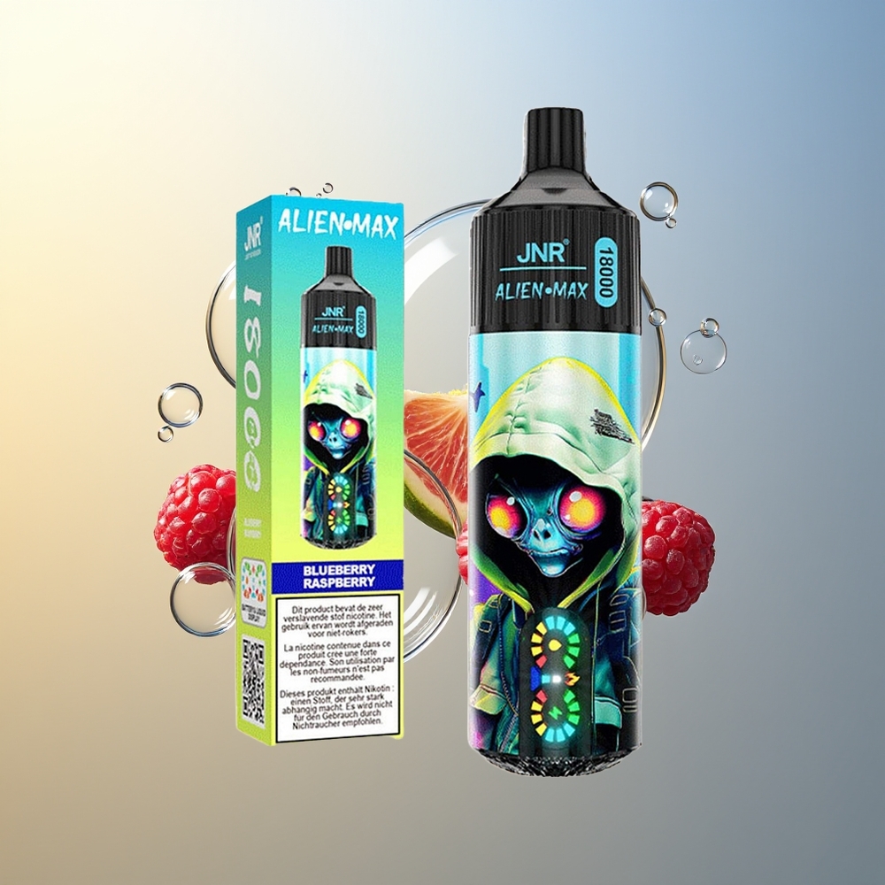 JNR Alien Max 18000 Puff Mirtillo Lampone Doppio Nucleo