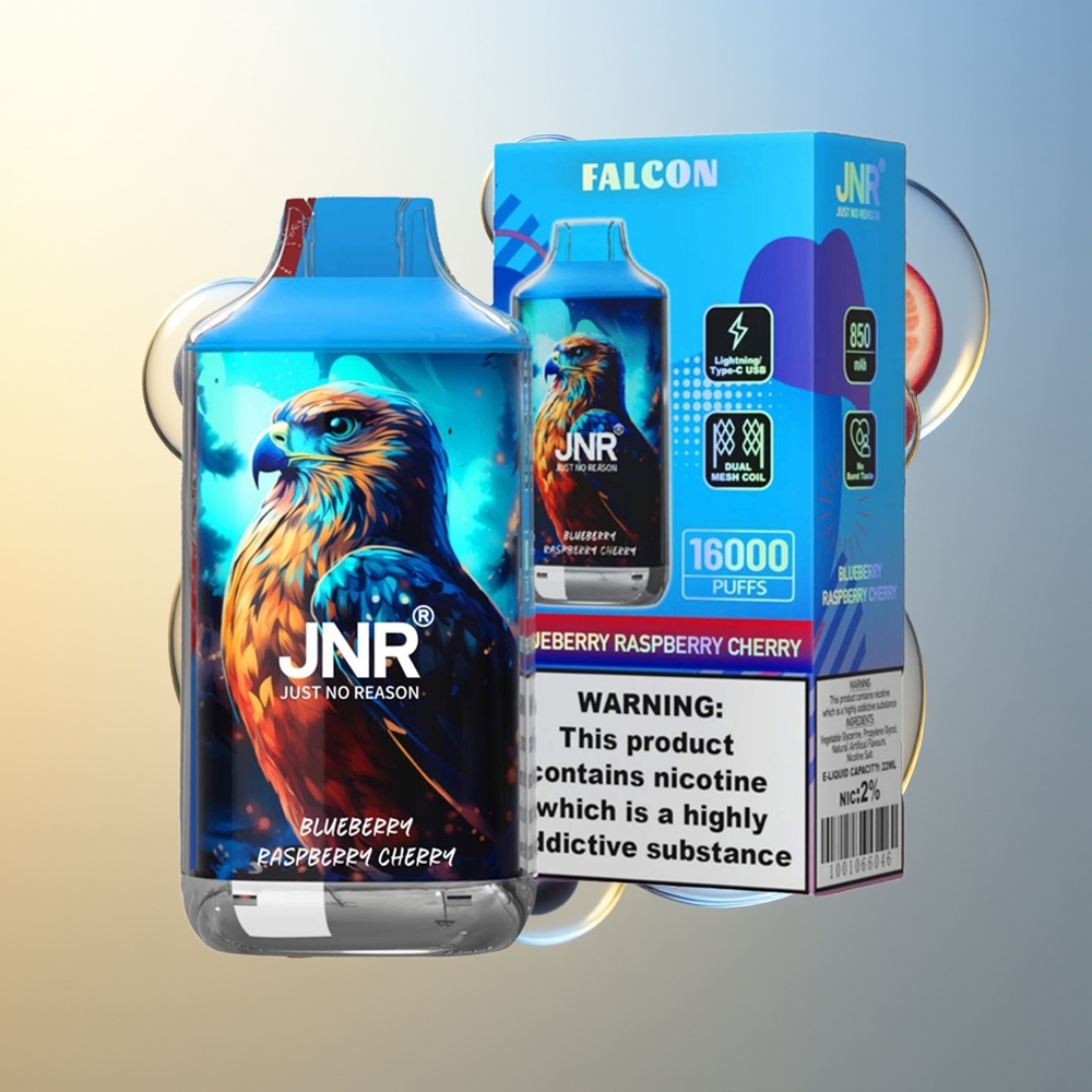 JNR Falcon 16000 Puff Mirtillo Lampone Ciliegia Dual Mesh Coil
