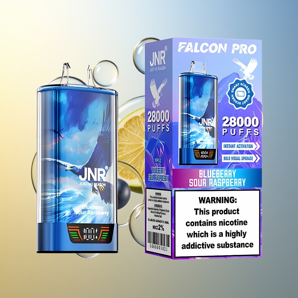 JNR Falcon Pro 28000 Blu Mirtillo Lampone Aspro 30ml USB-C