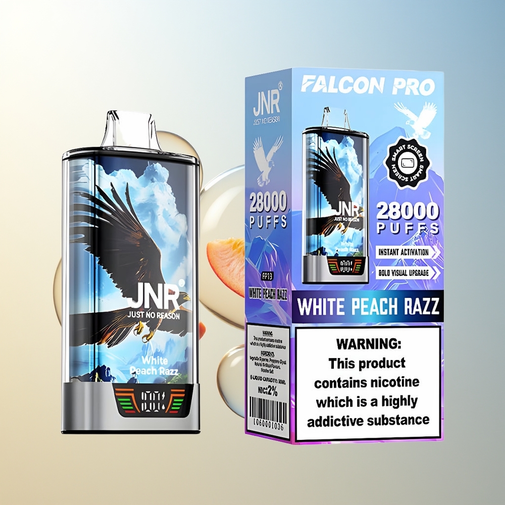 JNR Falcon Pro 28000 Dispositivo MTL Pesca Bianca Razz USB Type-C