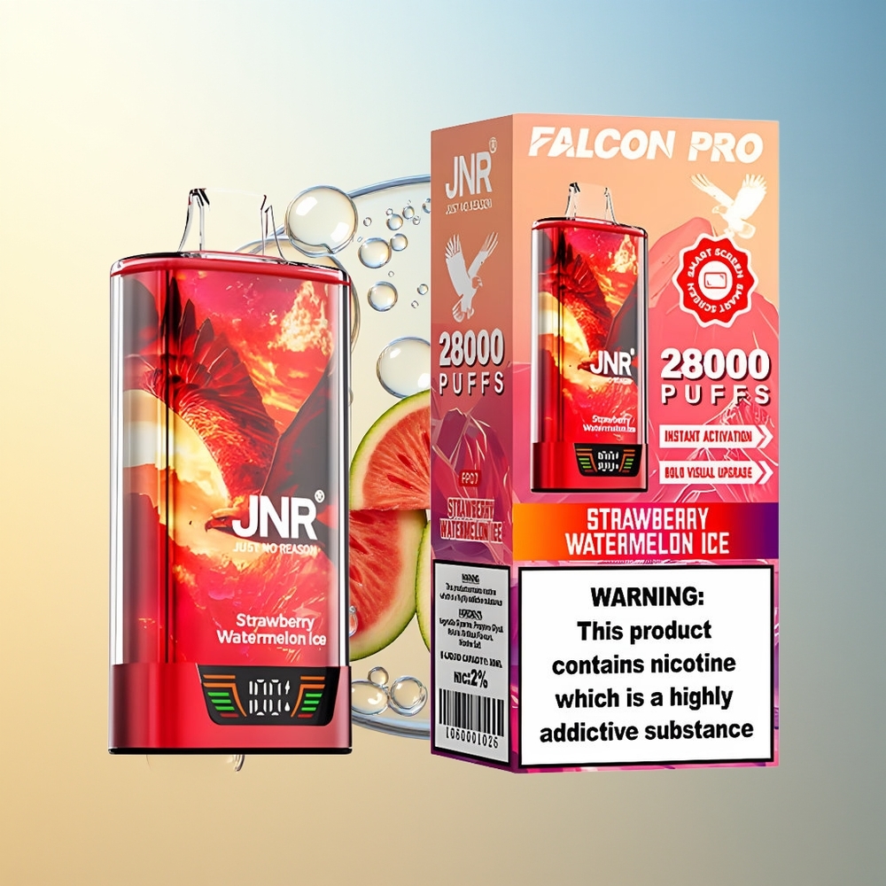 JNR Falcon Pro 28000 Fragola Anguria Ghiaccio Display Smart Ricarica USB Type-C