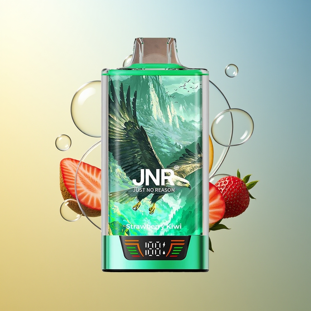 JNR Falcon Pro 28000 Fragola Kiwi Ricarica USB Tipo-C Dual Mesh Coil