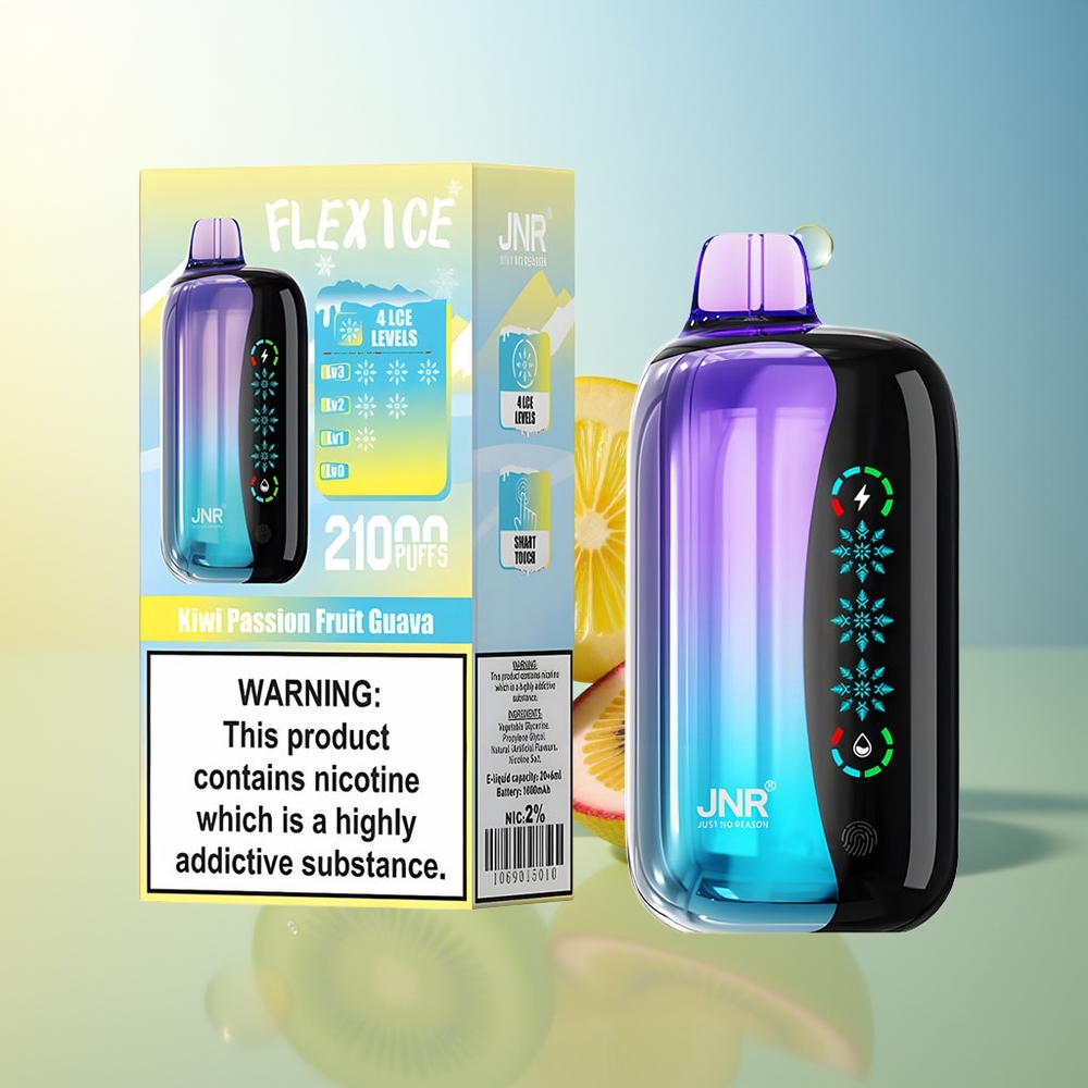 JNR Flex Ice 21000 Puff Disposable Vape Kiwi Frutto della Passione Guava Aria Regolabile