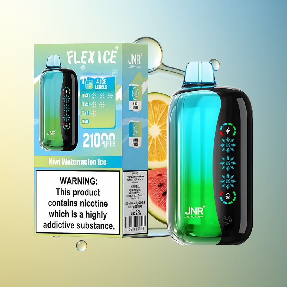 JNR Flex Ice 21000 Puff Dispositivo di Vapo Kiwi Anguria Ghiaccio Schermo Tattile Batteria 1000mAh