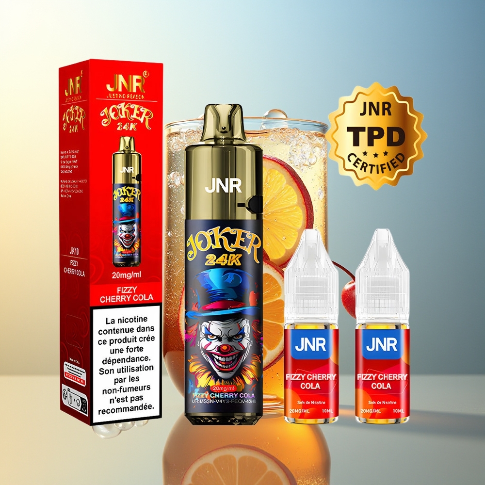 JNR Joker 24K Puff Pod Ricaricabile Cherry Cola Frizzante 800mAh 2% Nicotina