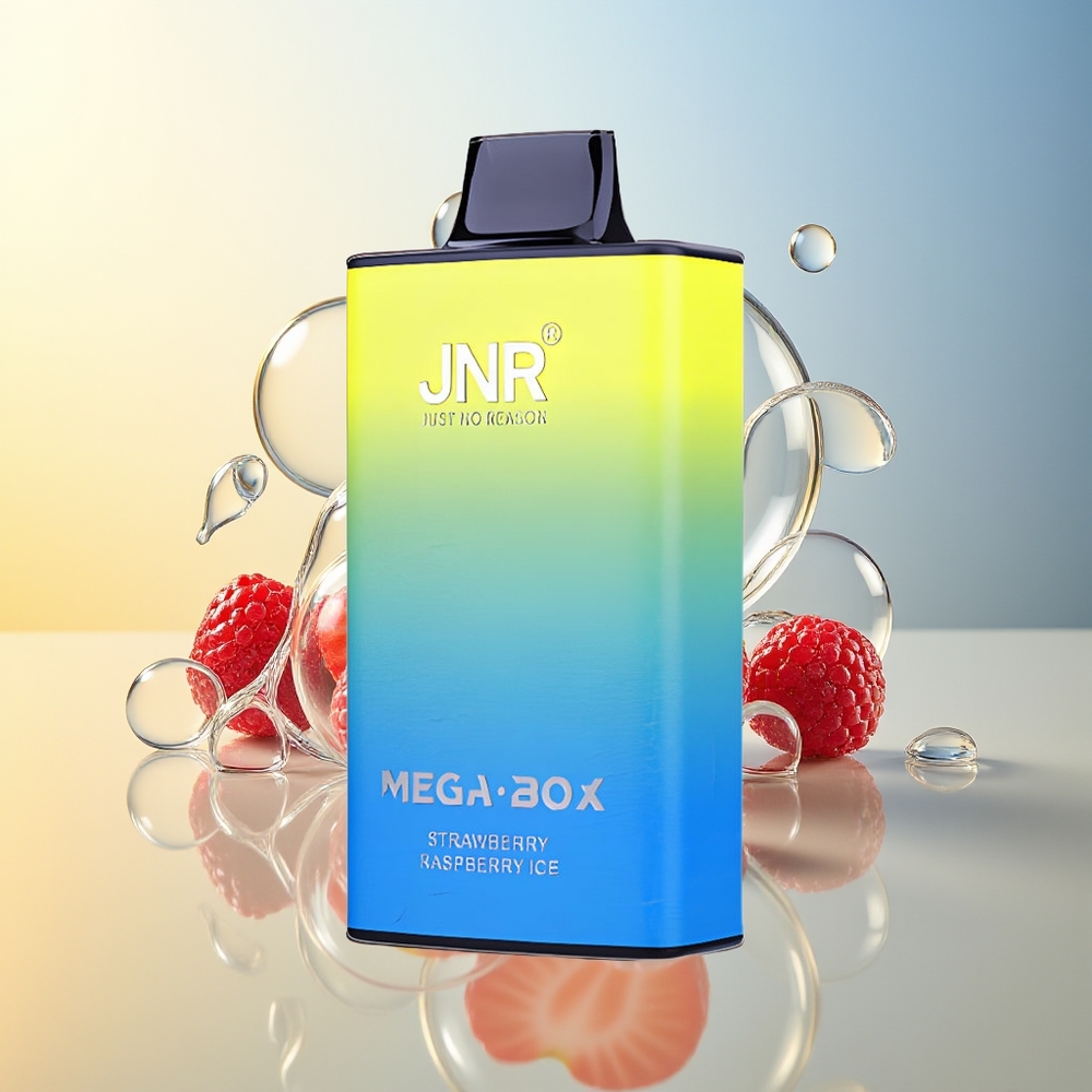 JNR Mega Box 25000 Puff Fragola Lampone Ghiaccio Dual Mesh Coil