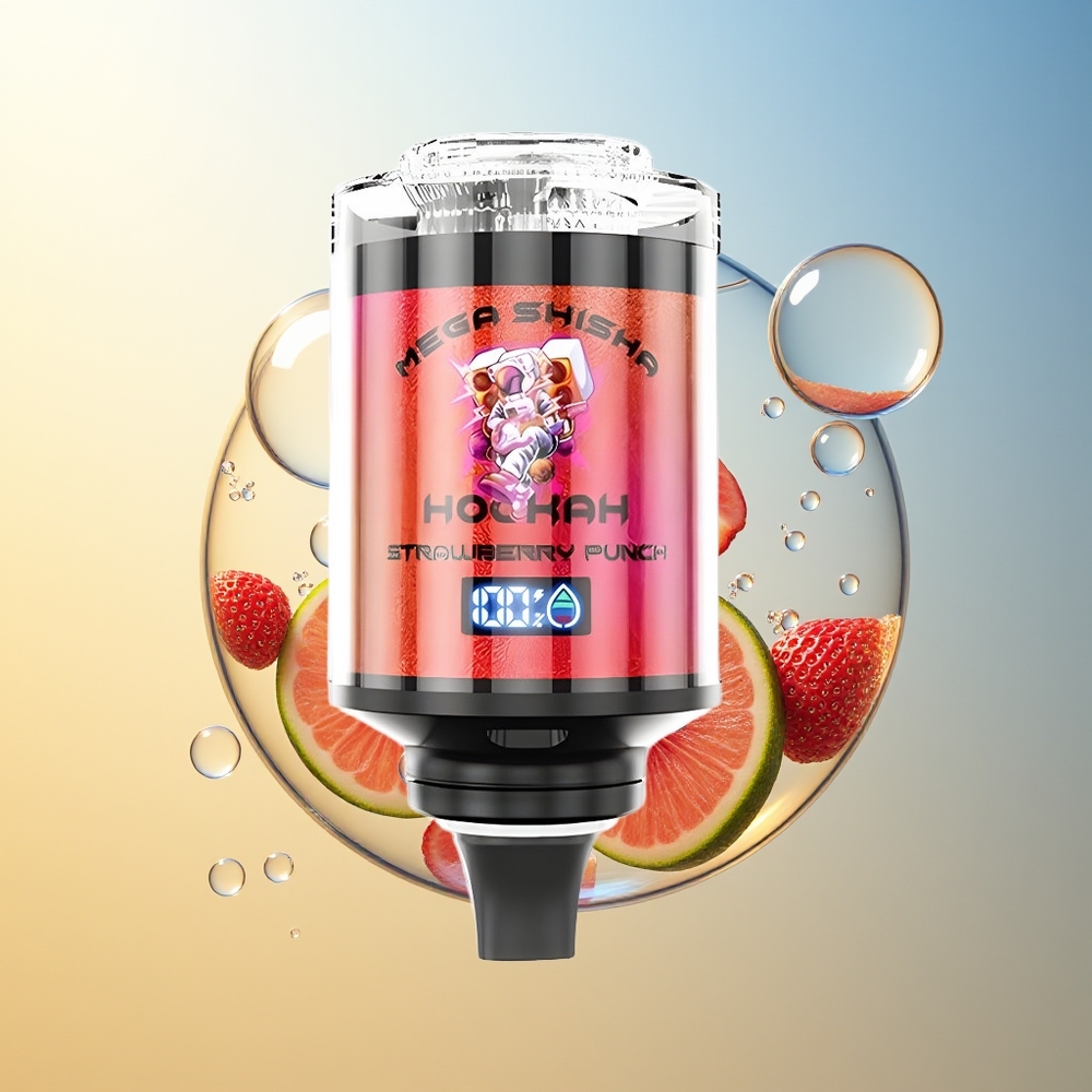 JNR Mega Shisha Hookah 100K Fragola Pugno 2200mAh Schermo Intelligente