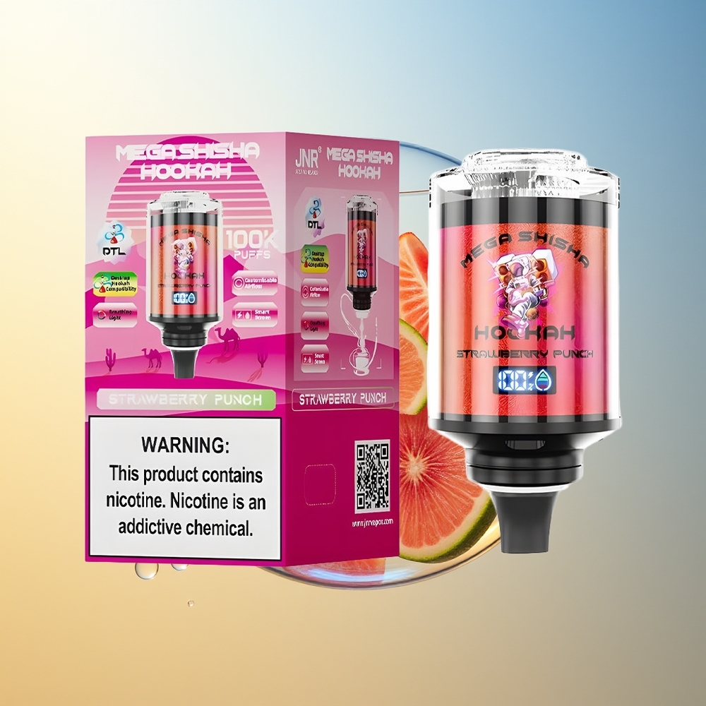 JNR Mega Shisha Hookah 100K Fragola Pugno 2200mAh Schermo Intelligente