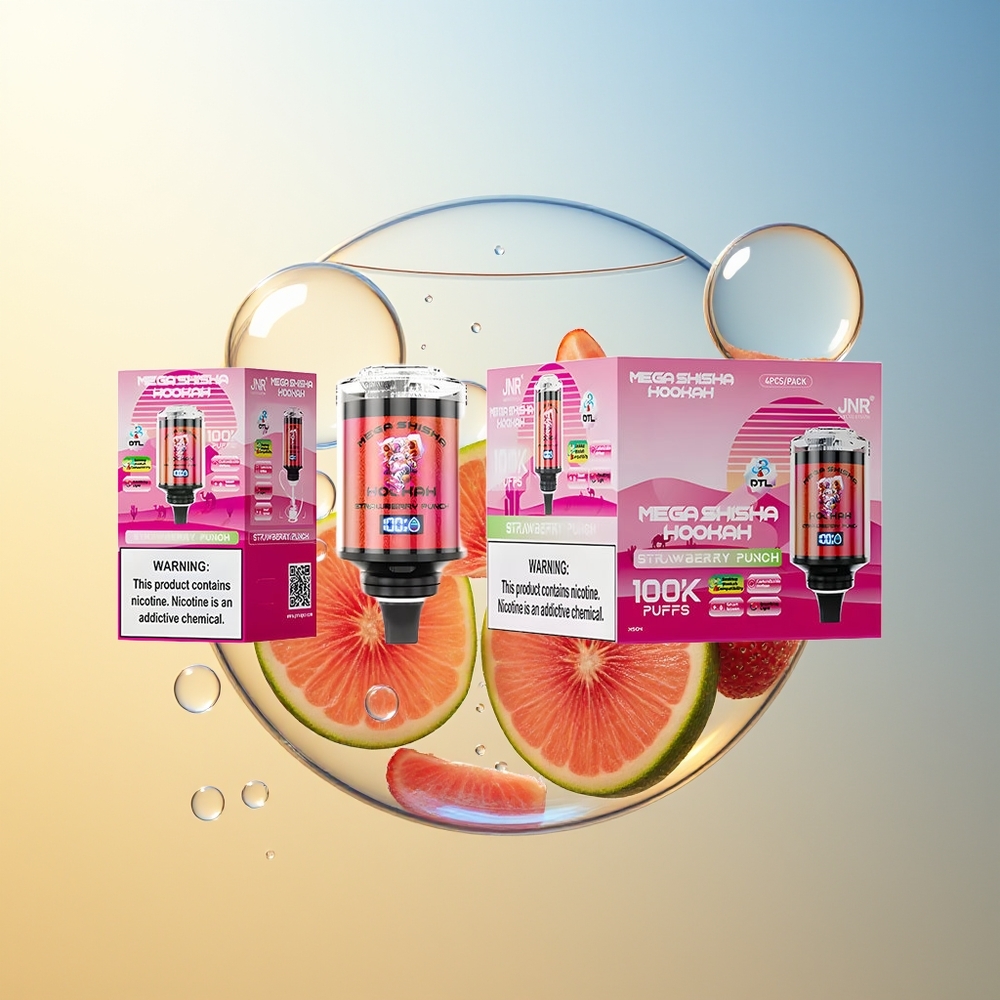 JNR Mega Shisha Hookah 100K Fragola Pugno 2200mAh Schermo Intelligente