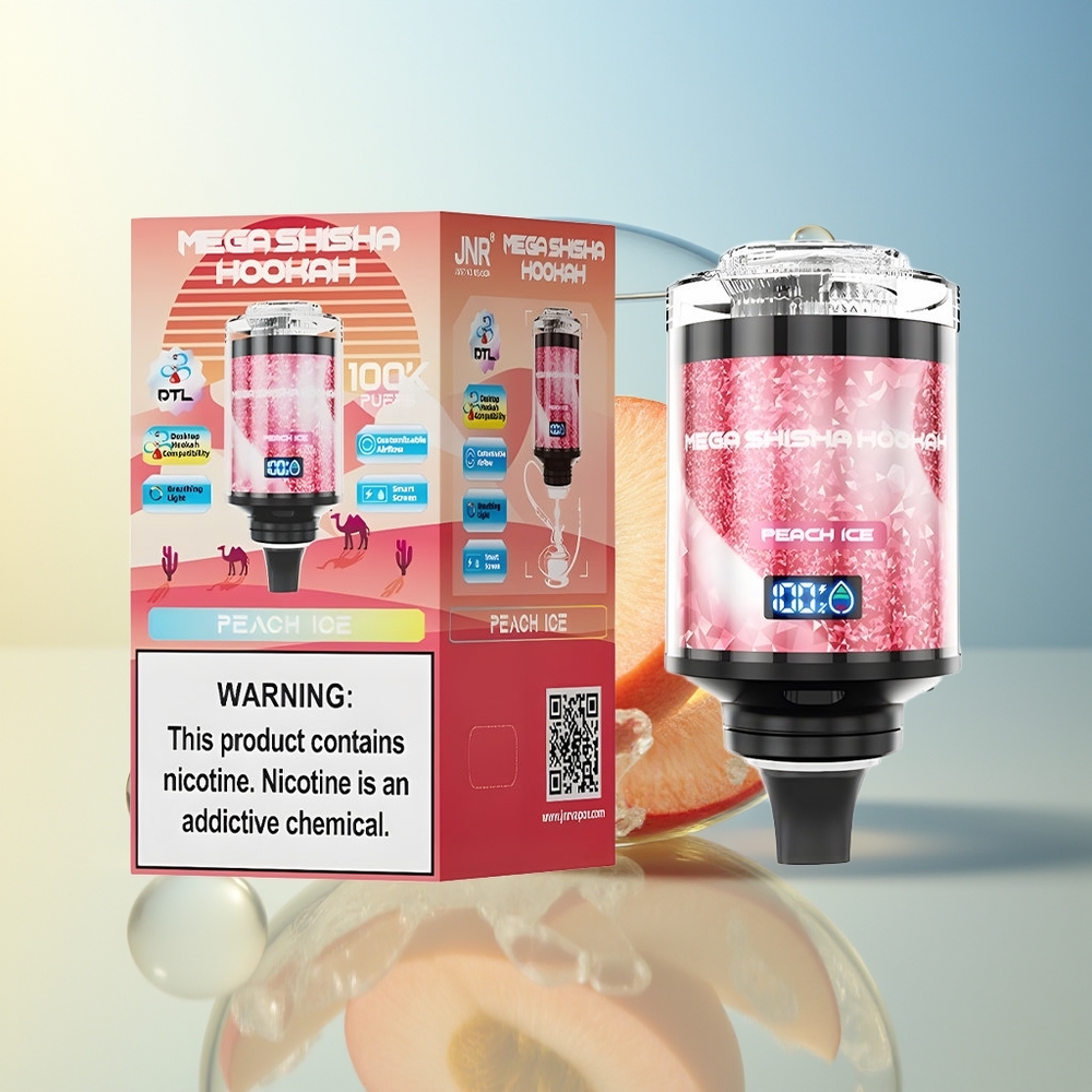 JNR Mega Shisha Hookah 100K Pesche Ghiaccio 2200mAh Schermo Interattivo