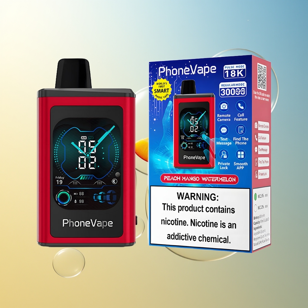 JNR PhoneVape 30000 boccate Pesca Mango Anguria Ricaricabile con Schermo Completo