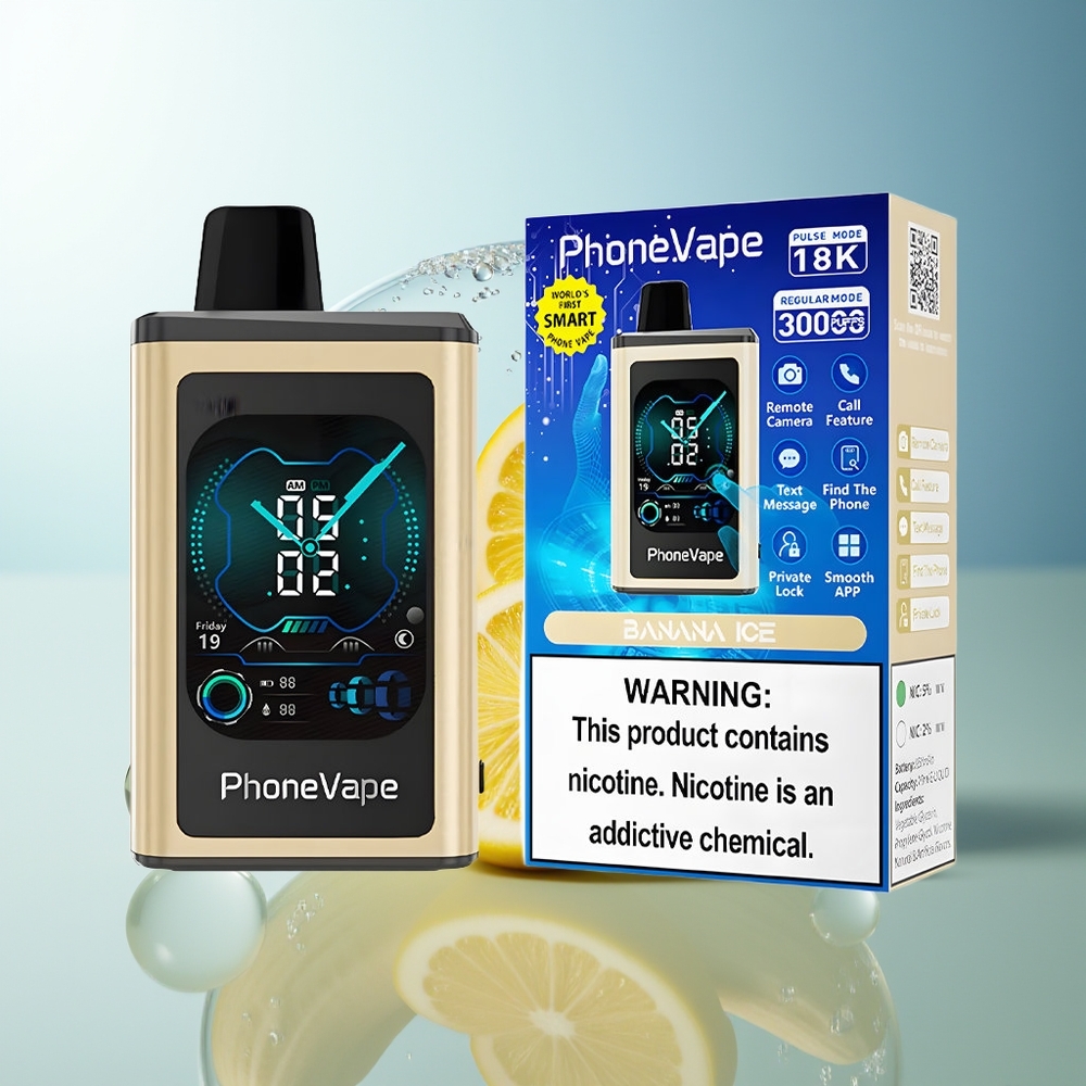 JNR PhoneVape 30000 puff Disposable Vape Banana Ghiaccio Schermo Intero 850mAh