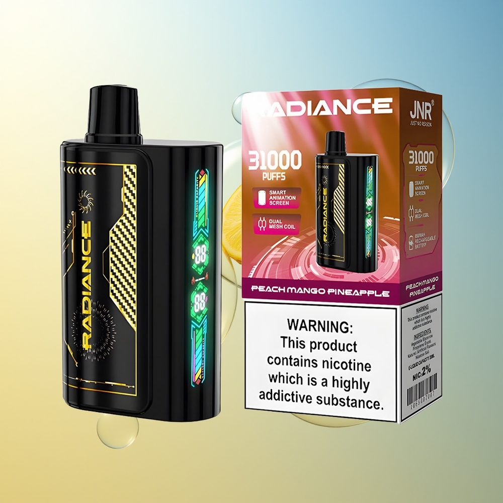 JNR Radiance 31000 Puff Disposable Vape Pesca Mango Ananas Dual Mesh Coil Type-C