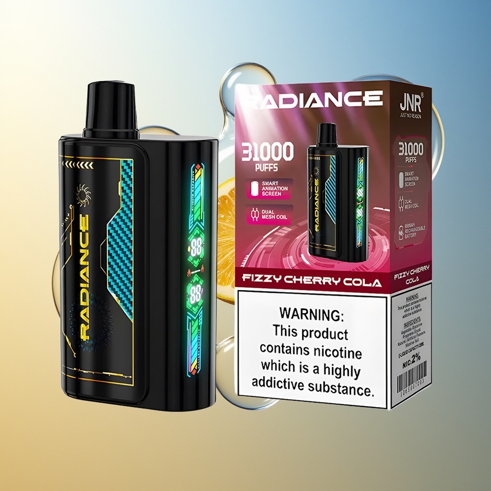 JNR Radiance 31000 Puff Scintillante Ciliegia Cola Frizzante Dual Mesh Coil 28ml