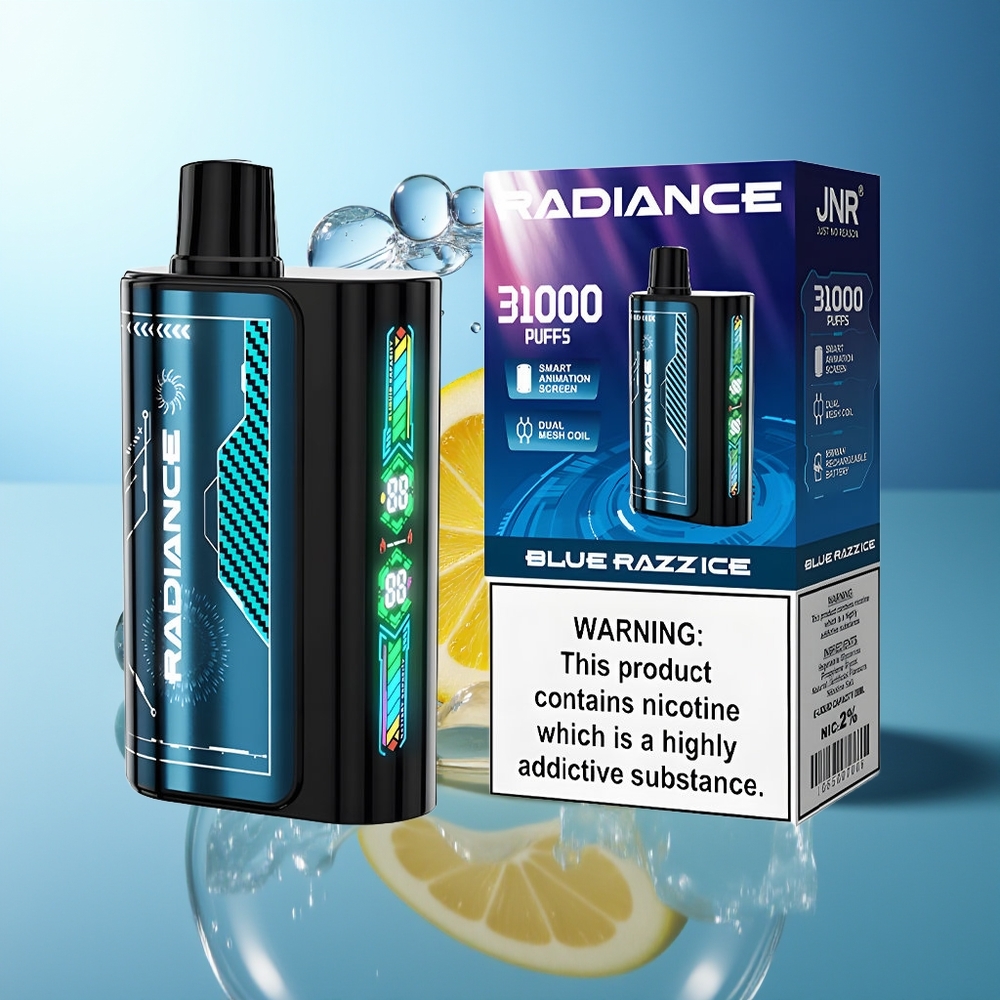 JNR Radiance 31000 Puff Vape Blu Lampone Ghiaccio Dual Mesh Coil