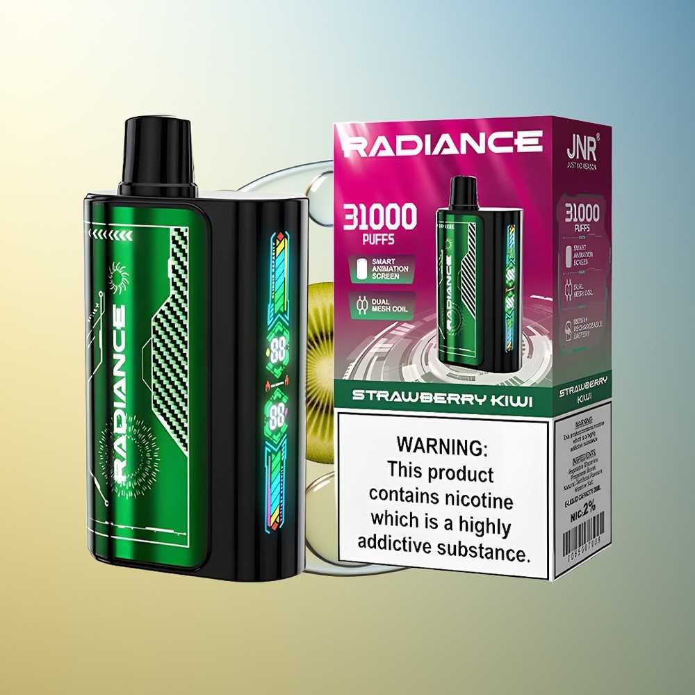 JNR Radiance 31000 Puff Vape Disposable Fragola Kiwi 28ml Dual Mesh