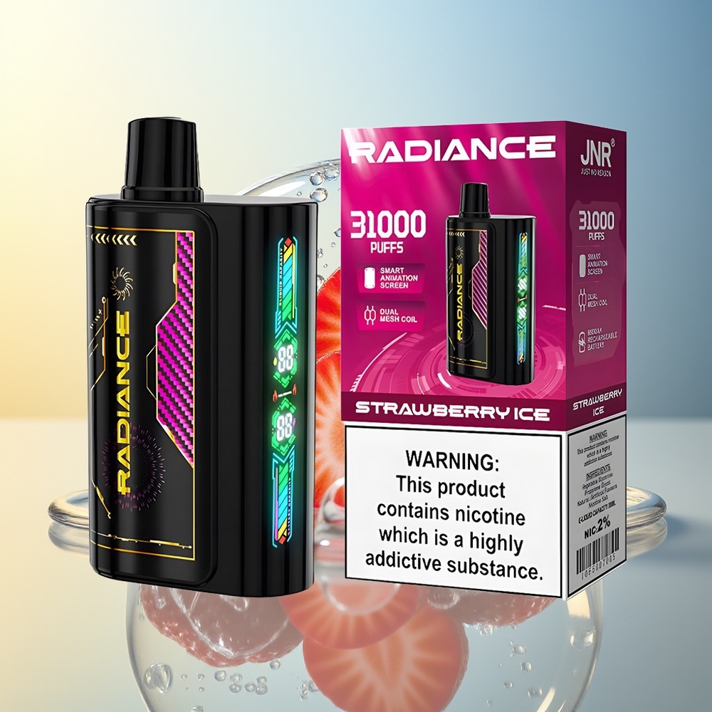 JNR Radiance 31000 Puff Vaporizzatore Monouso Fragola Ghiaccio Dual Mesh Coil