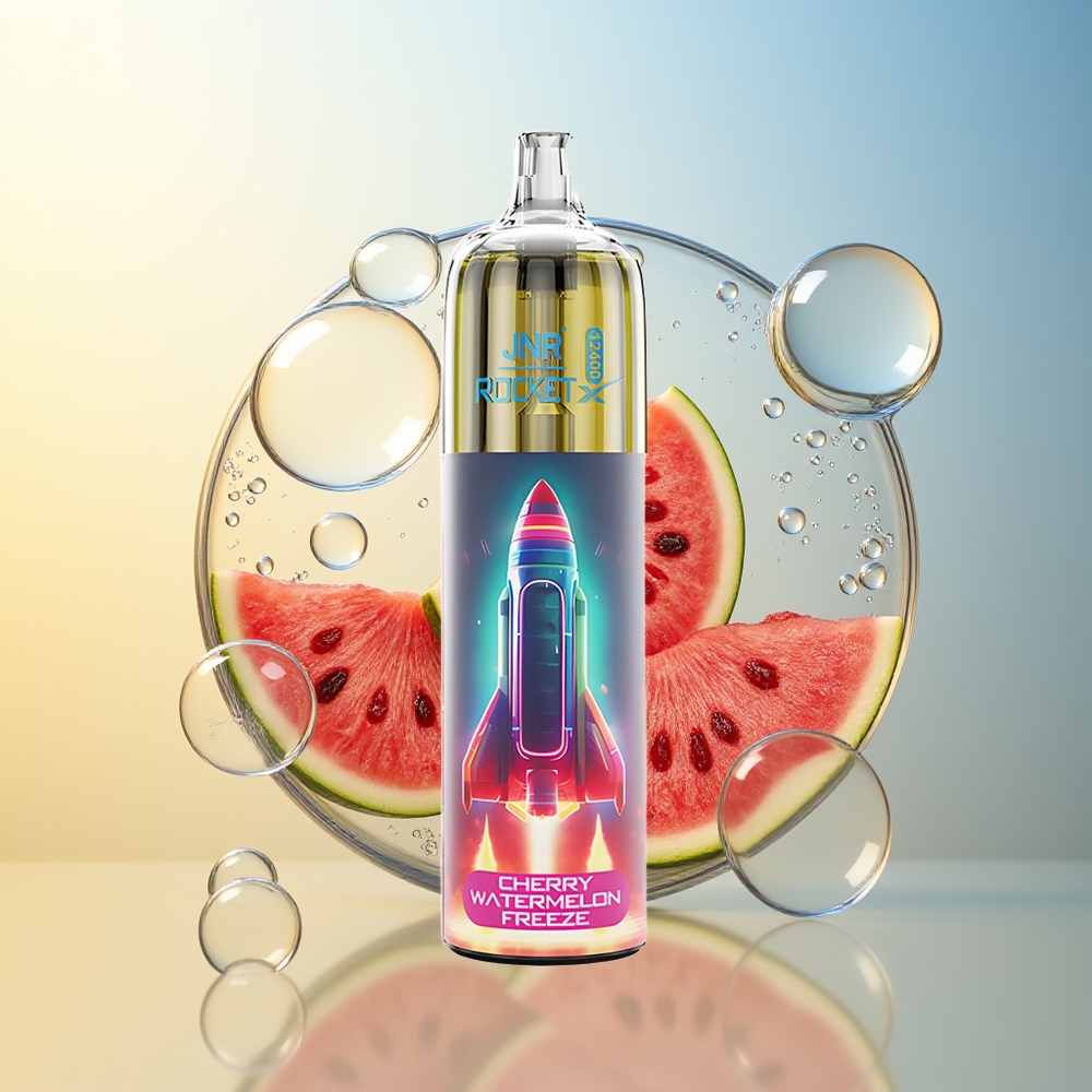 JNR Rocket-X 12400 Puff Ciliegia Anguria Freeze con RGB e 1.2ohm Mesh Coil