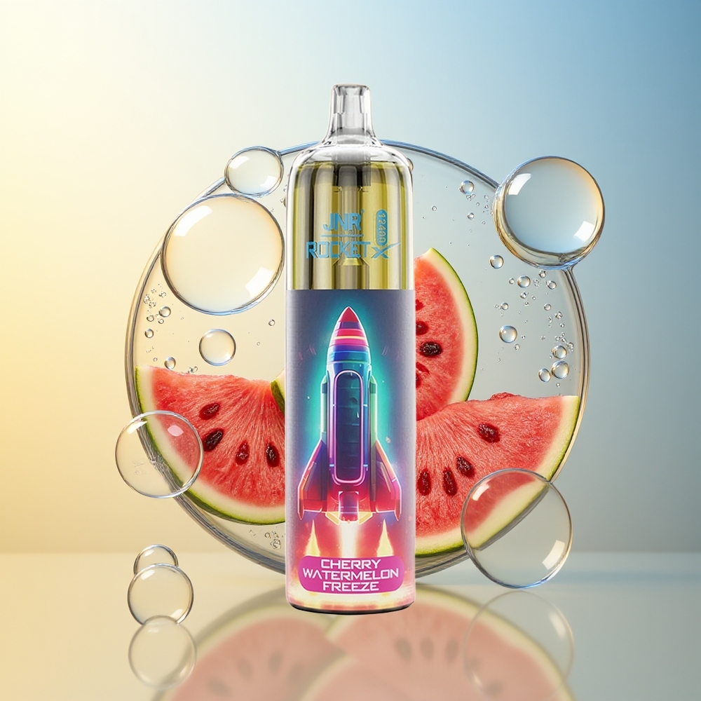 JNR Rocket-X 12400 Puff Ciliegia Anguria Freeze con RGB e 1.2ohm Mesh Coil
