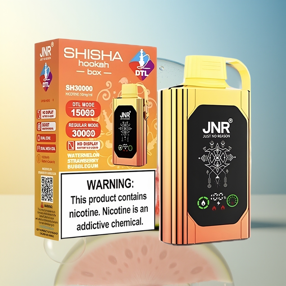 JNR Shisha Hookah Box 20500 Puff Anguria Fragola Bubblegum Dual Mesh Coil Type-C