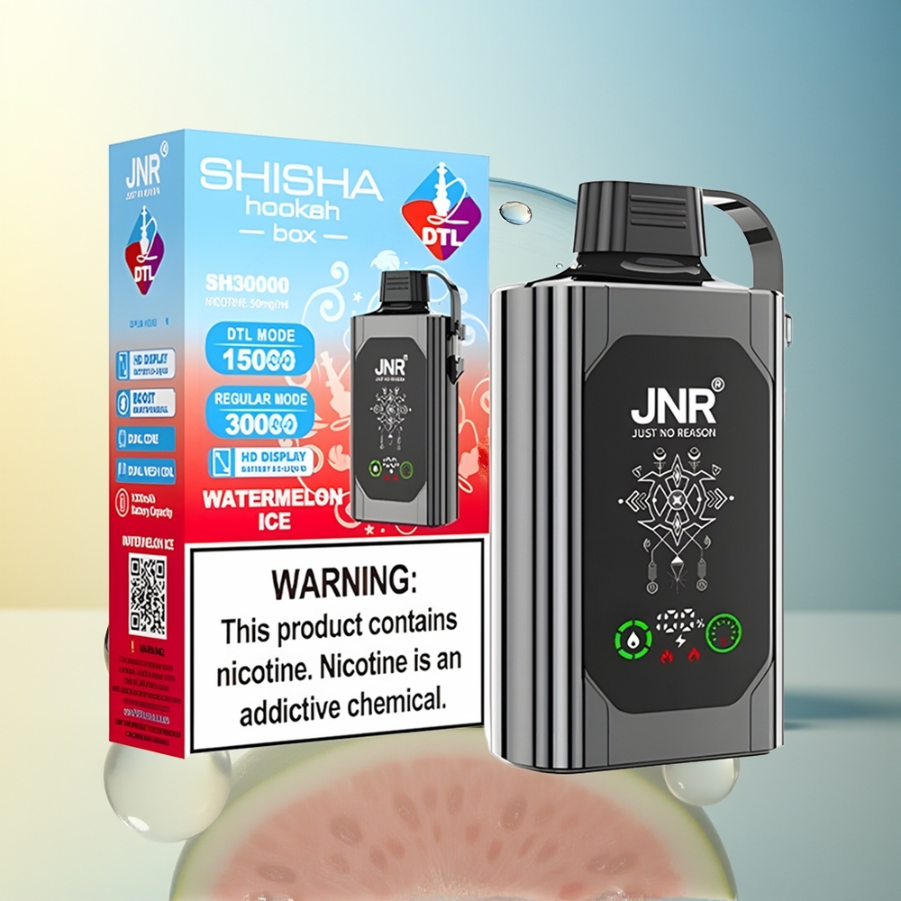 JNR Shisha Hookah Box 20500 Puff Anguria Ghiacciata Display HD Dual Mesh Coil