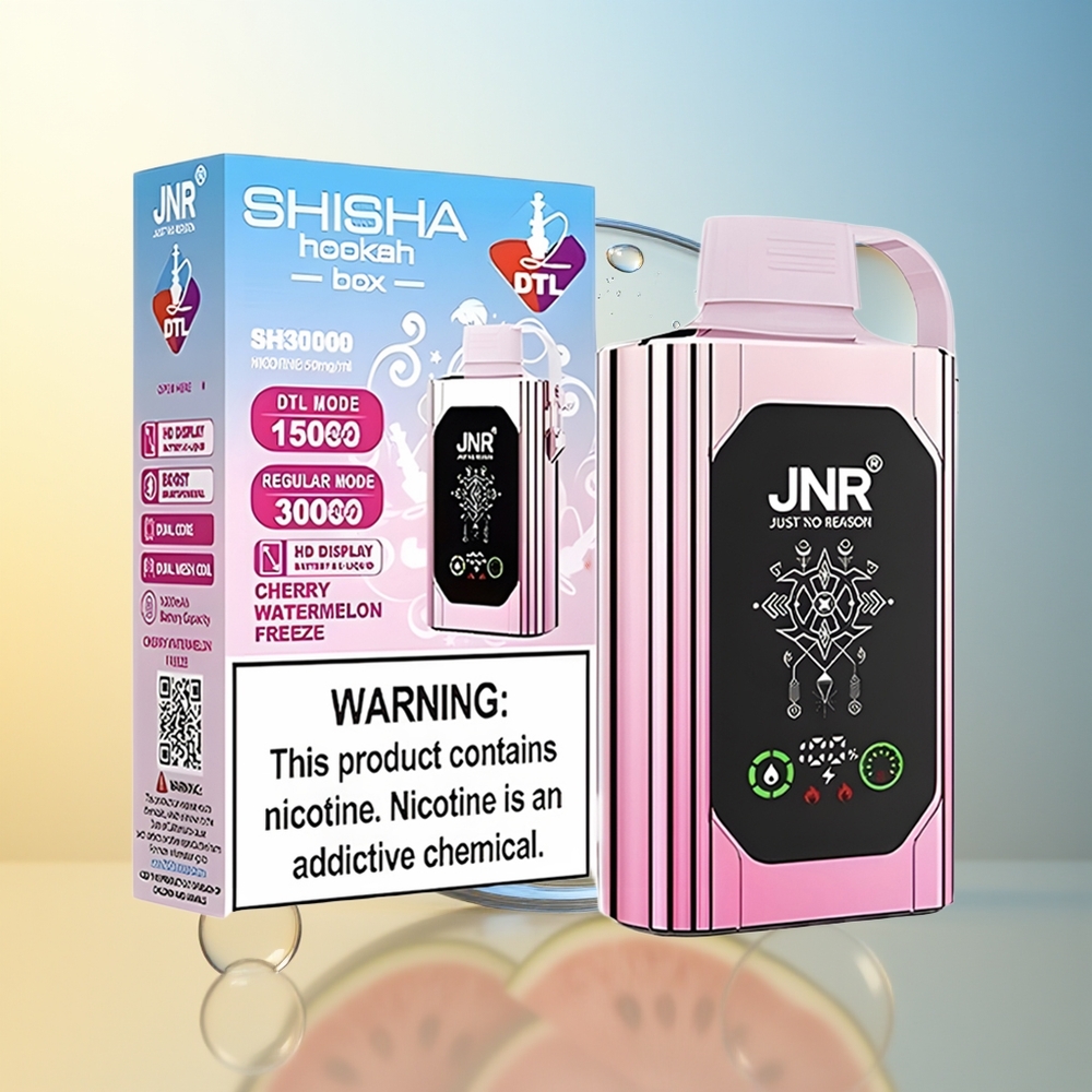 JNR Shisha Hookah Box 20500 Puff Ciliegia Anguria Freeze Dual Mesh Coil