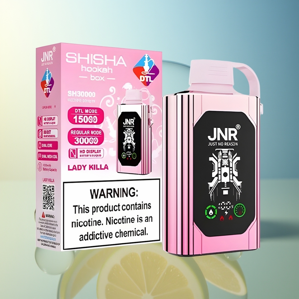 JNR Shisha Hookah Box 20500 Puff Dual Mesh Coil Lady Killa