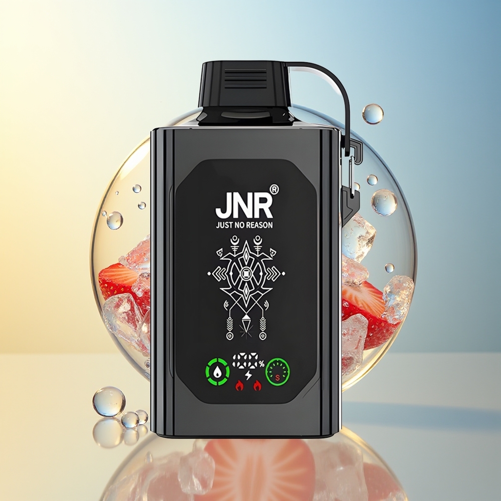 JNR Shisha Hookah Box 20500 Puff Fragola Ghiaccio Display HD Dual Mesh Coil