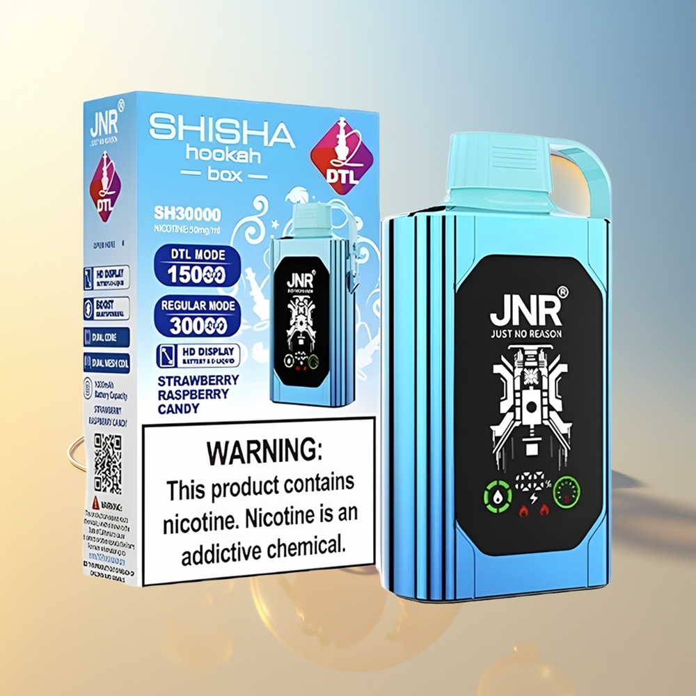 JNR Shisha Hookah Box 20500 Puff Fragola Lampone Caramella Dual Mesh Coil Type-C