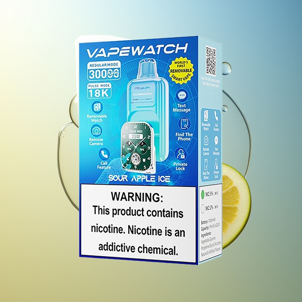 JNR VapeWatch 30000 Puff 1000mAh Mela Acida Ghiaccio Disposable Vape