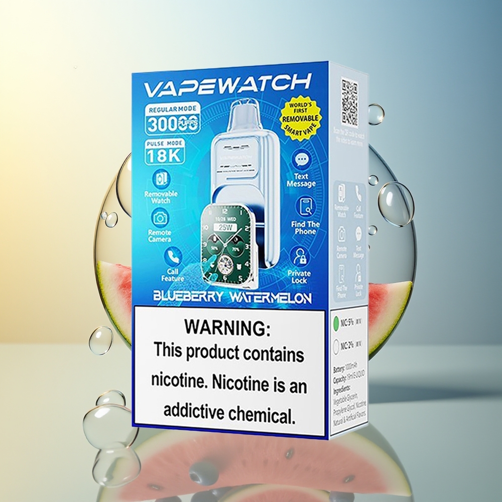 JNR VapeWatch 30000 Puff Dispositivo di Vapo Monouso Mirtillo Anguria con Dual Mesh Coil e 19mL E-liquid