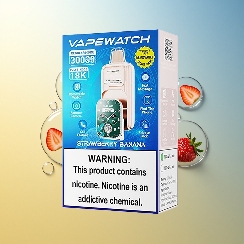 JNR VapeWatch 30000 Puff Fragola Banana 1000mAh Dual Mesh Coil