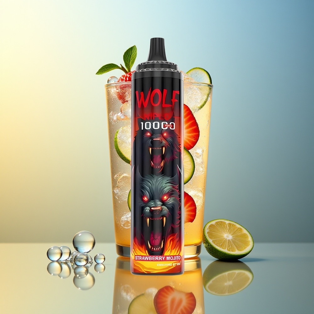 JNR Wolf Niplo 10000 Puff Fragola Mojito Mesh Coil 1.0 Ohm