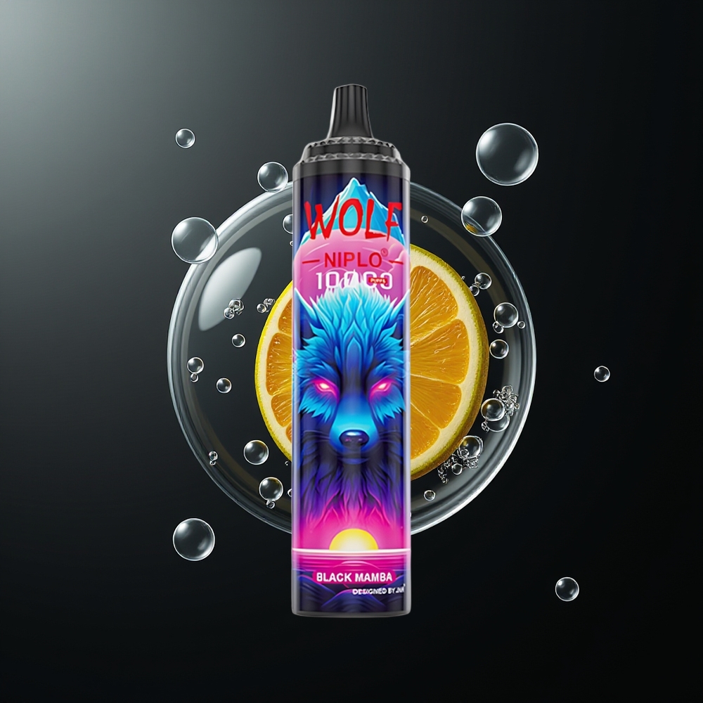 JNR Wolf Niplo 10000 Puff Mamba Nera Mesh Coil 1.0 Ohm Tipo-C Ricarica Rapida