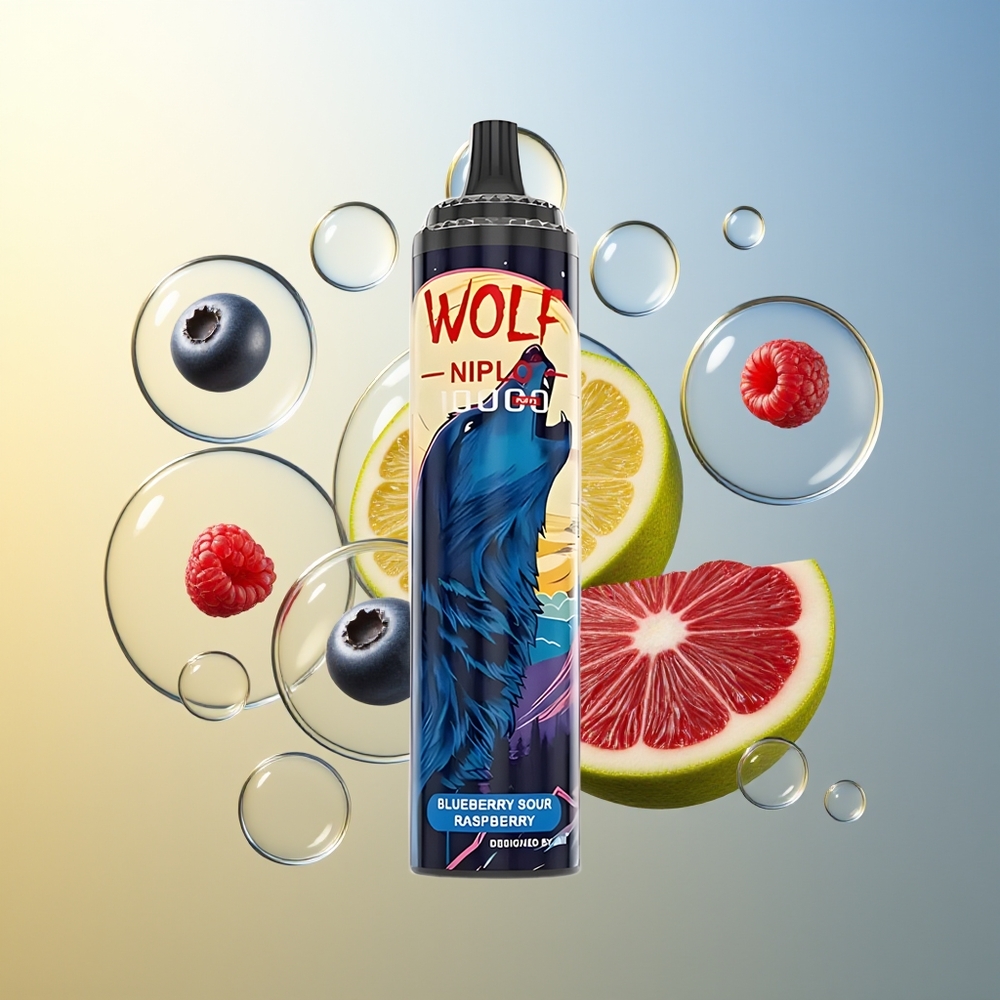 JNR Wolf Niplo 10000 Puff Mirtillo Lampone Acidulo Mesh Coil 1.0 Ohm