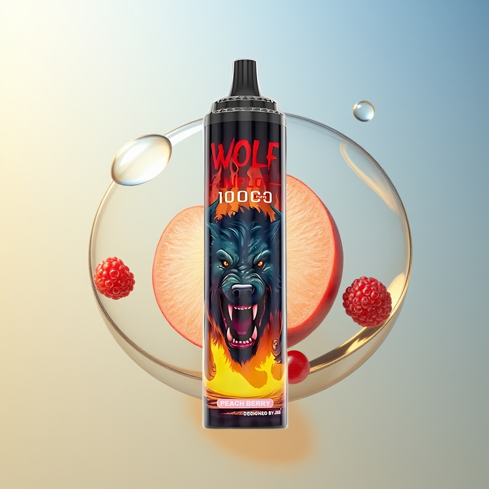 JNR Wolf Niplo 10000 Puff Pesca Frutti di Bosco Mesh Coil 1.0 Ohm