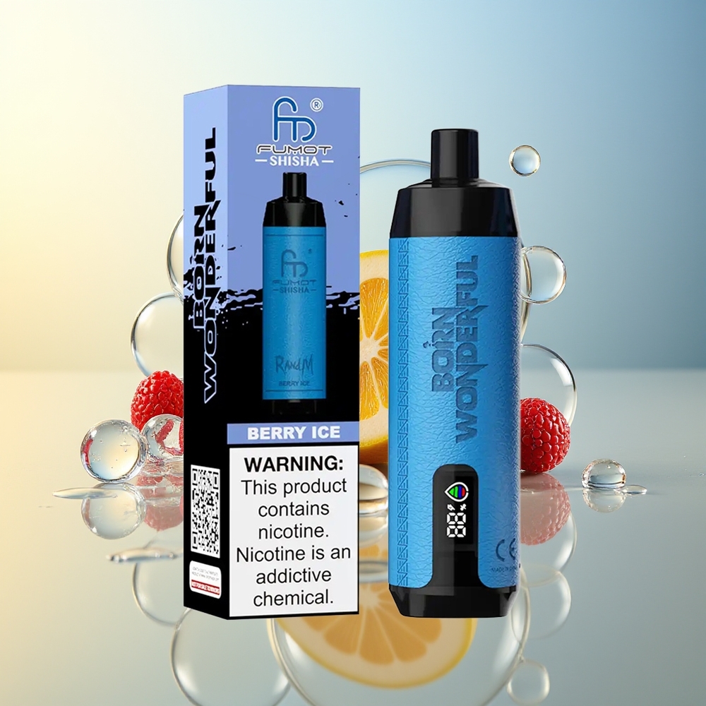 RandM Fumot Shisha 10000 Puff Bacca Ghiaccio 18ml Tipo-C